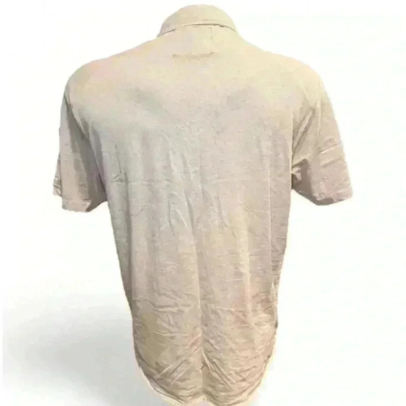 Hudson & Barrow Men's Short Sleeve Button-Up Shirt Beige-  Size Large - Picture 3 of 4